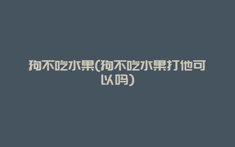 狗不吃水果(狗不吃水果打他可以吗)